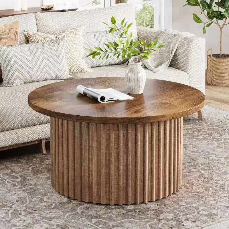 Table basse ronde de ferme
