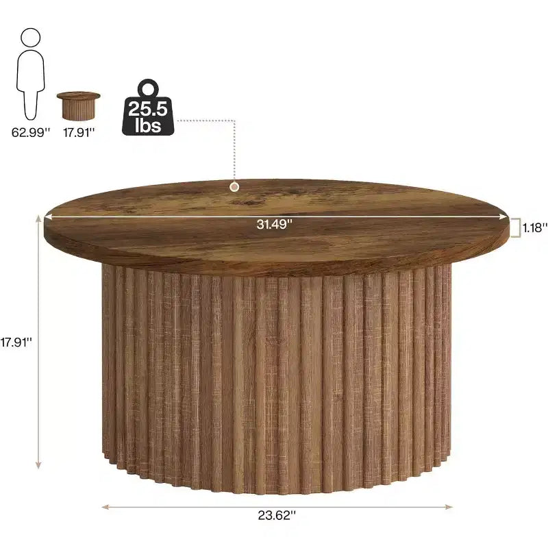 Table basse ronde de ferme