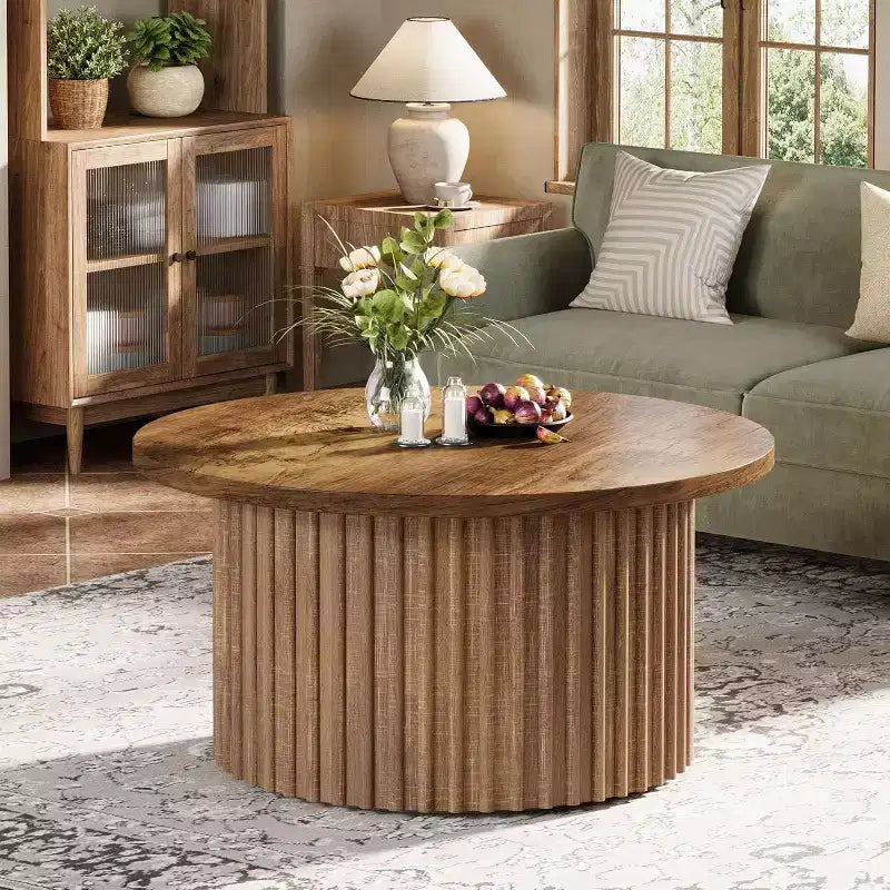 Table basse ronde de ferme
