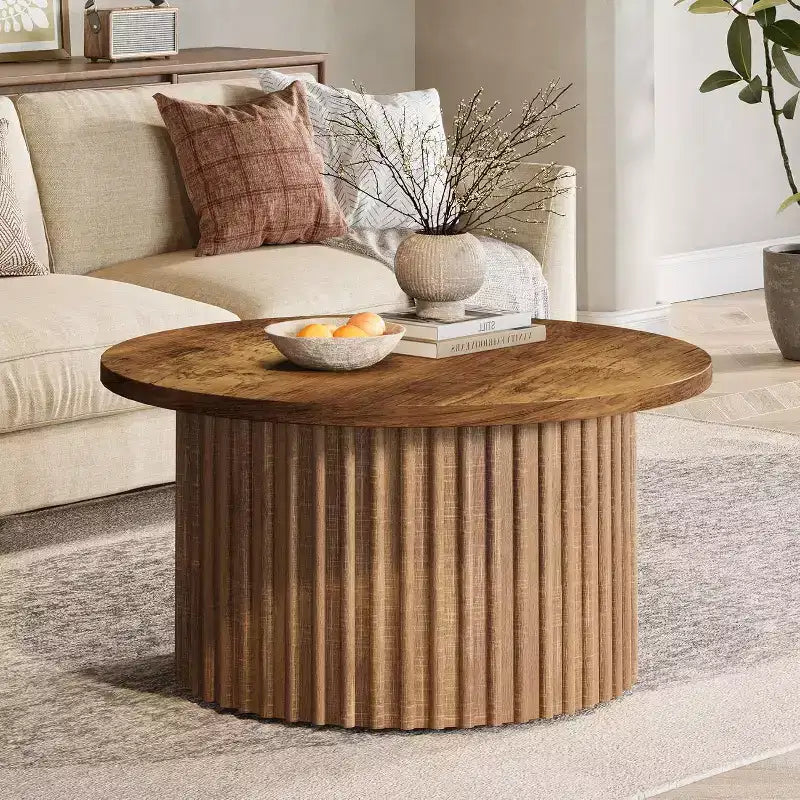 Table basse ronde de ferme