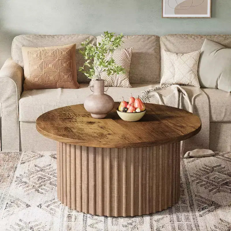 Table basse ronde de ferme